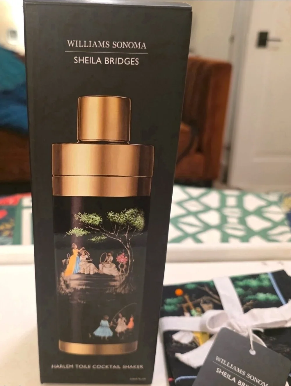 Williams Sonoma x Sheila Bridges | Harlem Toile Cocktail Shaker | RARE NIB
